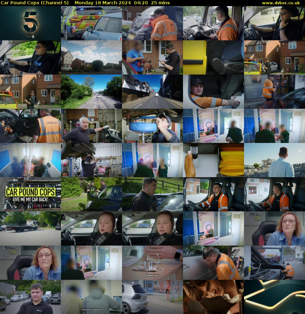 Car Pound Cops (Channel 5) Monday 18 March 2024 04:20 - 04:45