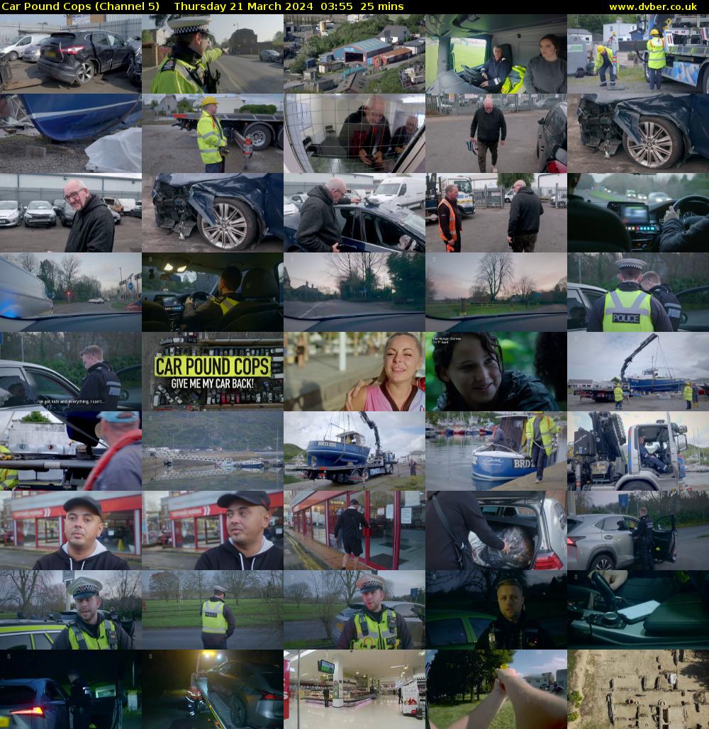 Car Pound Cops (Channel 5) Thursday 21 March 2024 03:55 - 04:20