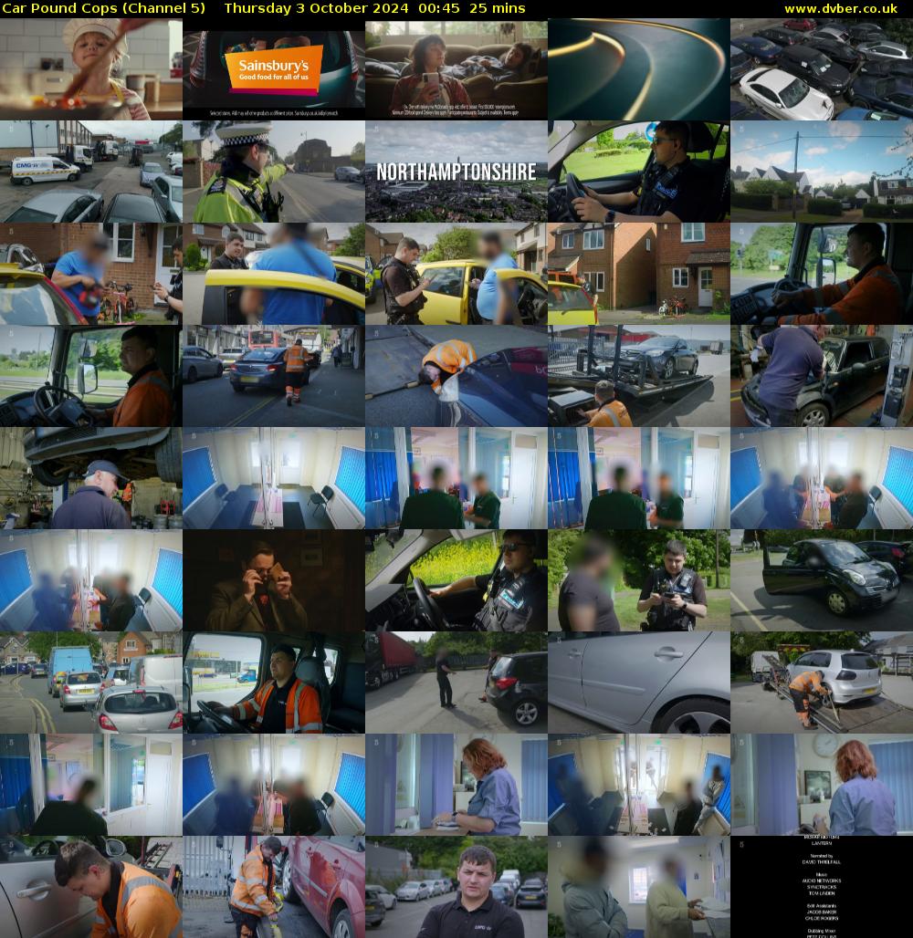 Car Pound Cops (Channel 5) Thursday 3 October 2024 00:45 - 01:10