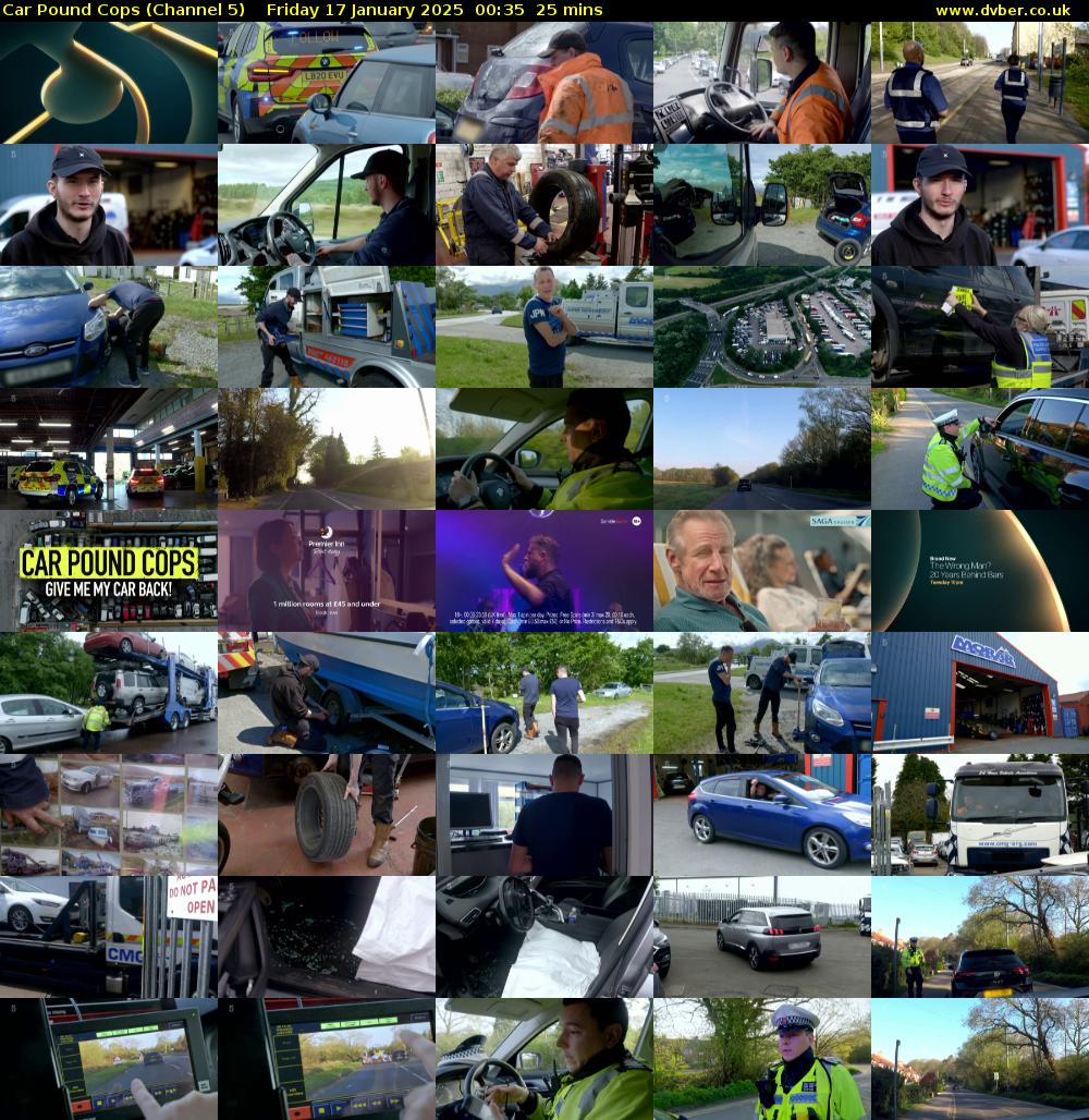Car Pound Cops (Channel 5) Friday 17 January 2025 00:35 - 01:00