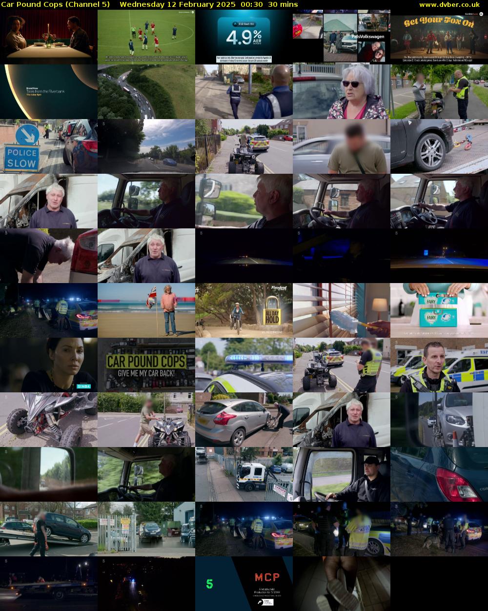 Car Pound Cops (Channel 5) Wednesday 12 February 2025 00:30 - 01:00