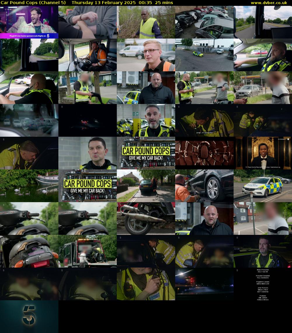 Car Pound Cops (Channel 5) Thursday 13 February 2025 00:35 - 01:00
