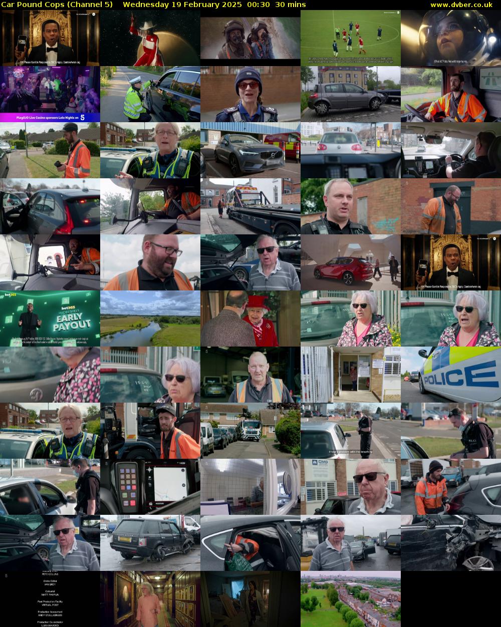 Car Pound Cops (Channel 5) Wednesday 19 February 2025 00:30 - 01:00