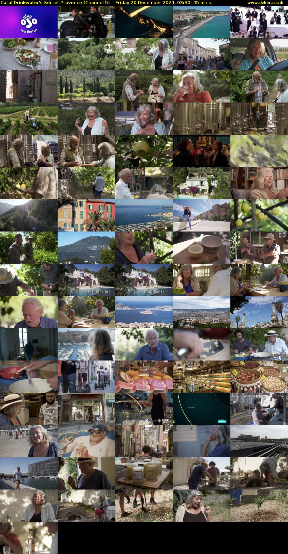 Carol Drinkwater's Secret Provence (Channel 5) Friday 20 December 2024 03:30 - 04:15