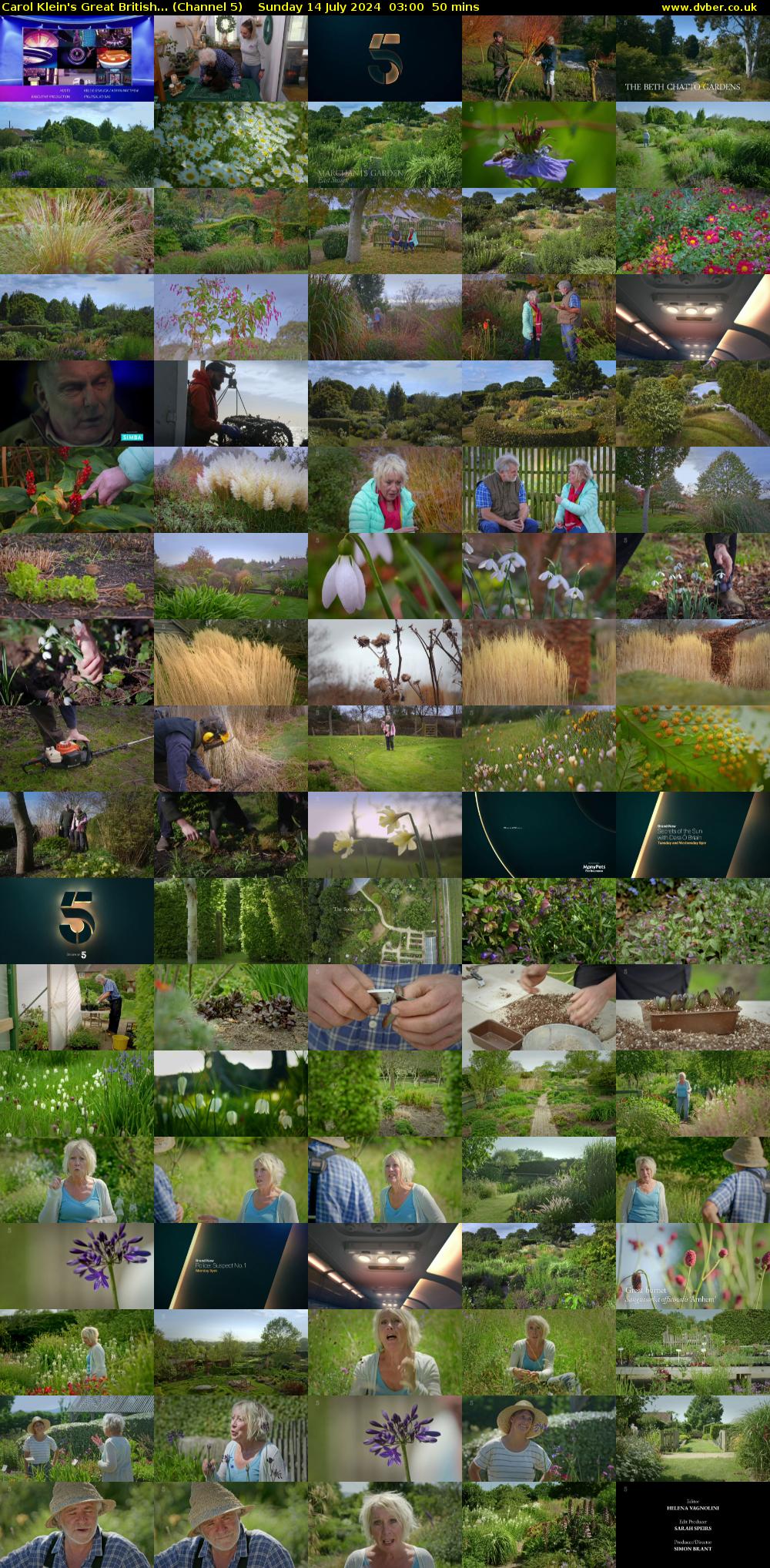 Carol Klein's Great British... (Channel 5) Sunday 14 July 2024 03:00 - 03:50