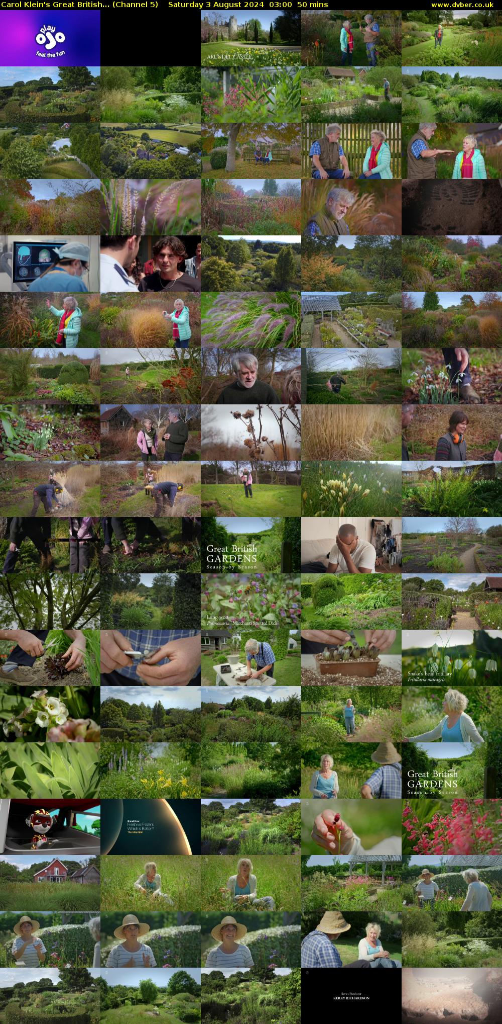 Carol Klein's Great British... (Channel 5) Saturday 3 August 2024 03:00 - 03:50