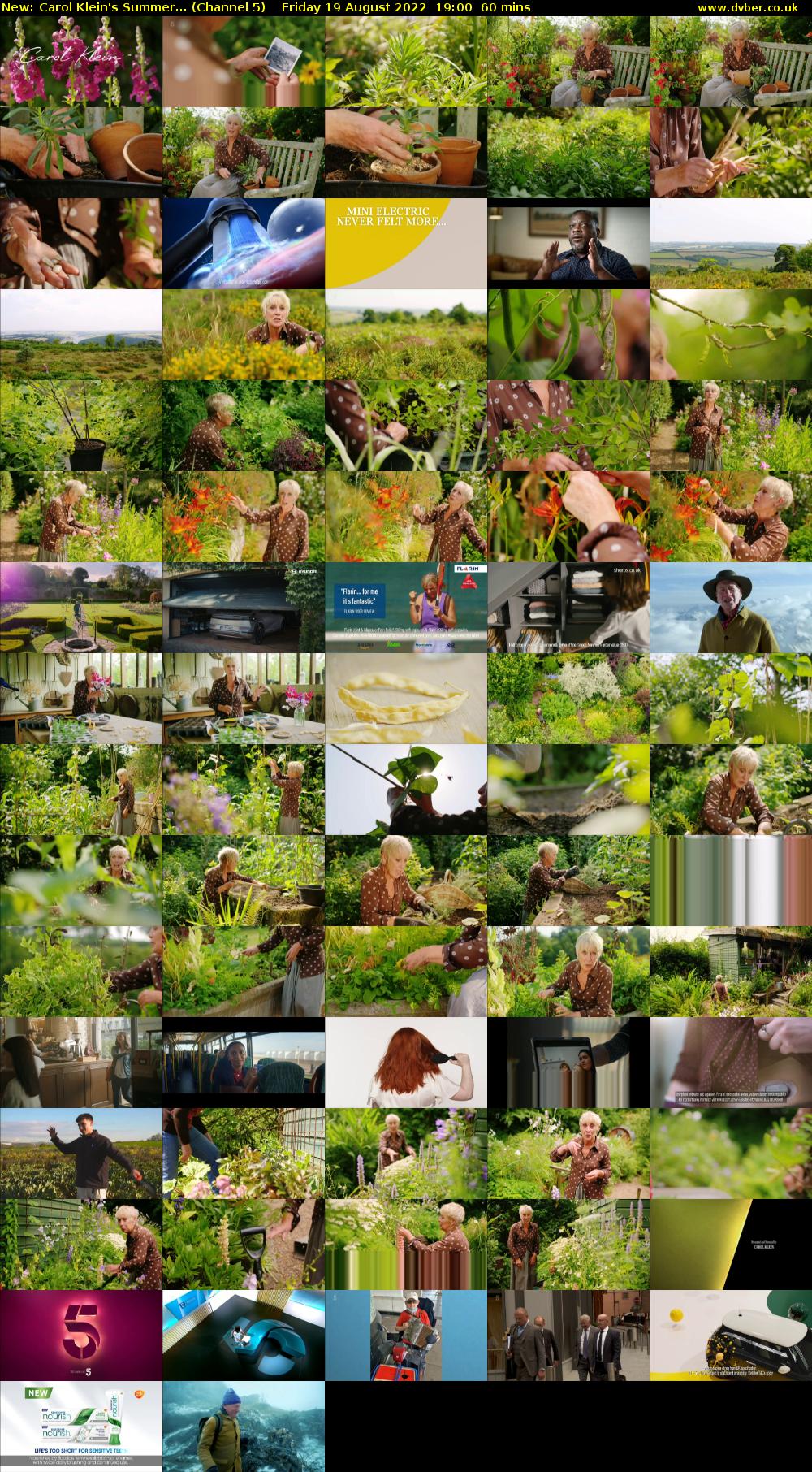 Carol Klein's Summer... (Channel 5) Friday 19 August 2022 19:00 - 20:00
