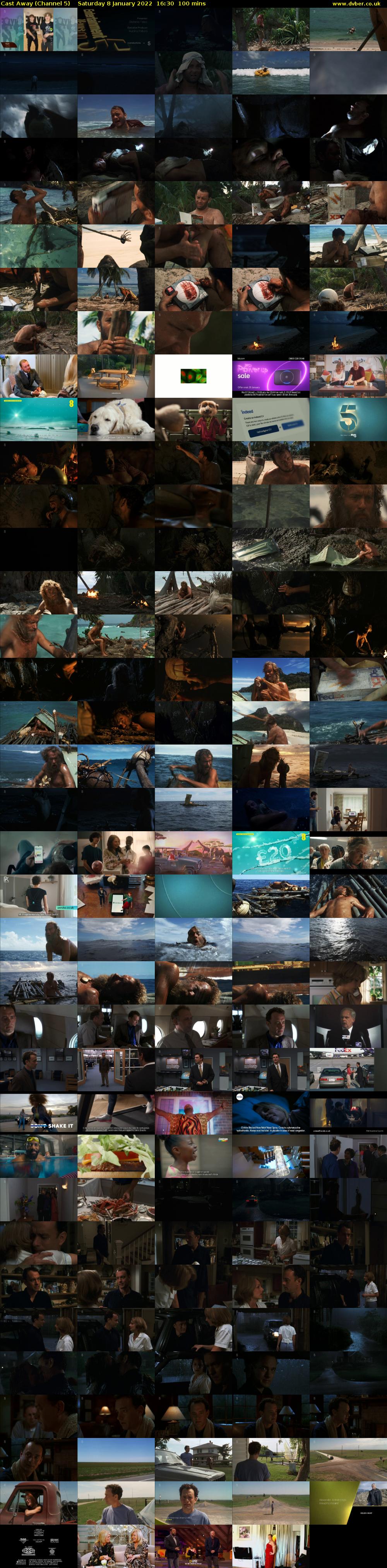 Cast Away (Channel 5) Saturday 8 January 2022 16:30 - 18:10