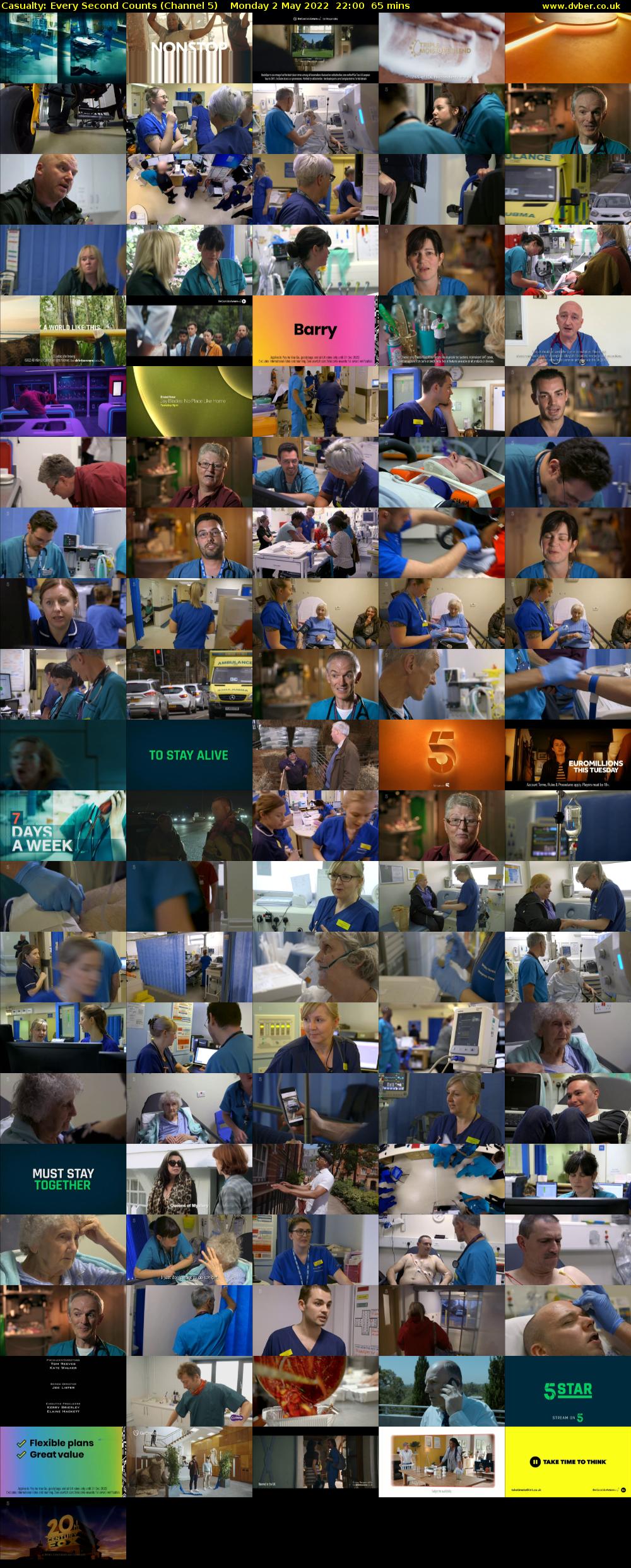 Casualty: Every Second Counts (Channel 5) Monday 2 May 2022 22:00 - 23:05