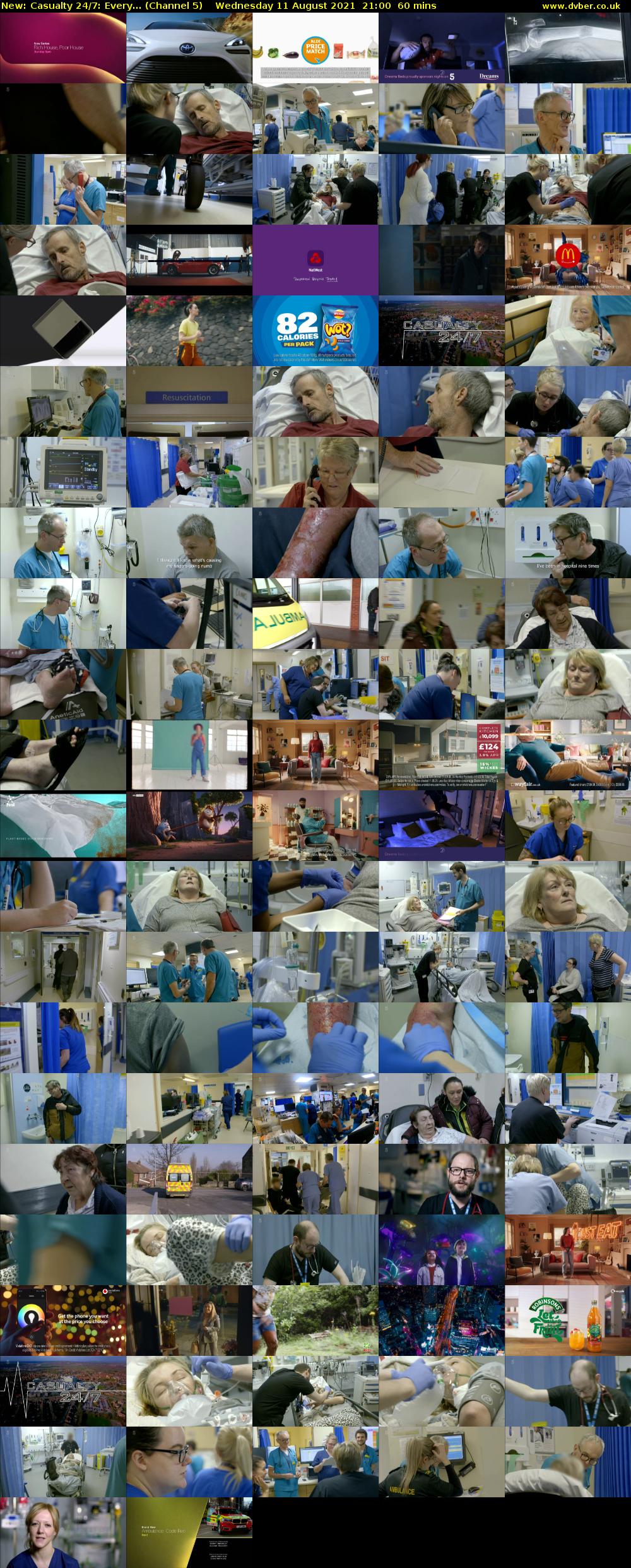 Casualty 24/7: Every... (Channel 5) Wednesday 11 August 2021 21:00 - 22:00