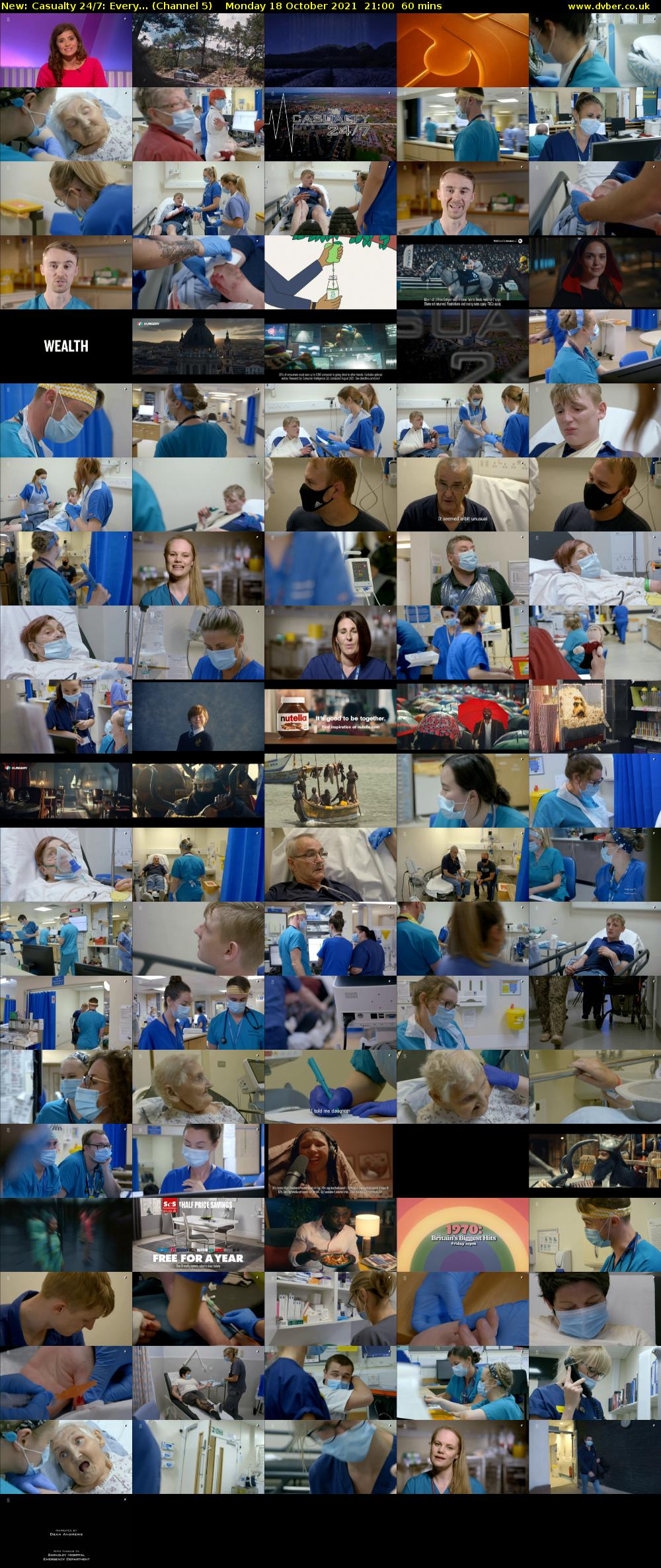 Casualty 24/7: Every... (Channel 5) Monday 18 October 2021 21:00 - 22:00
