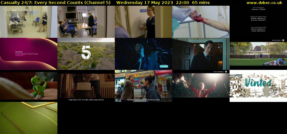 Casualty 24/7: Every Second Counts (Channel 5) Wednesday 17 May 2023 22:00 - 23:05