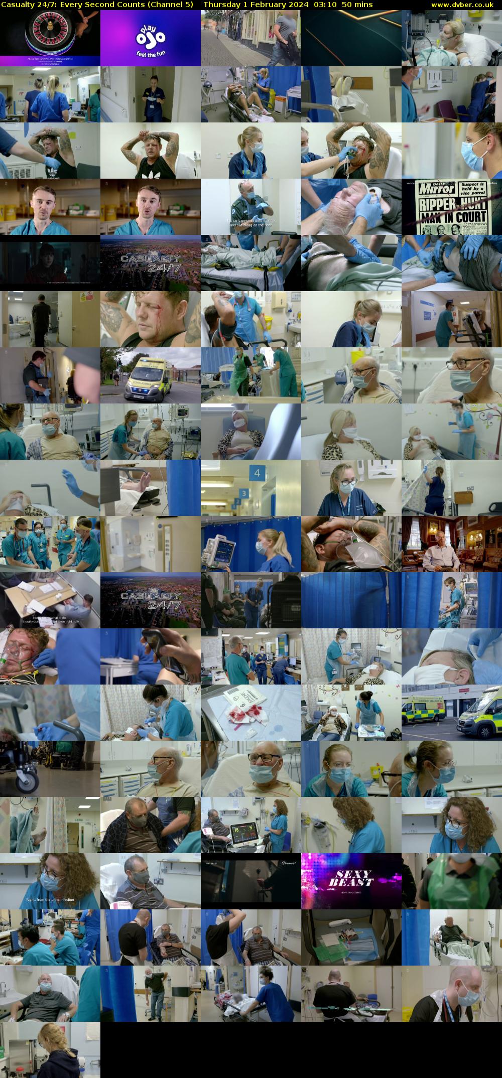Casualty 24/7: Every Second Counts (Channel 5) Thursday 1 February 2024 03:10 - 04:00