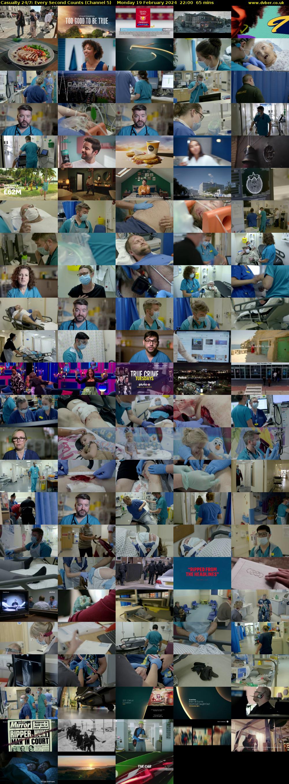 Casualty 24/7: Every Second Counts (Channel 5) Monday 19 February 2024 22:00 - 23:05