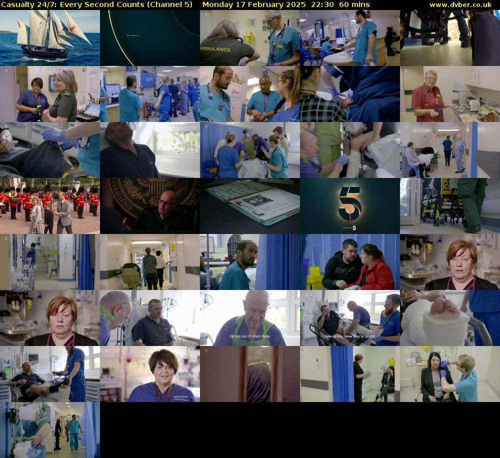 Casualty 24/7: Every Second Counts (Channel 5) Monday 17 February 2025 22:30 - 23:30