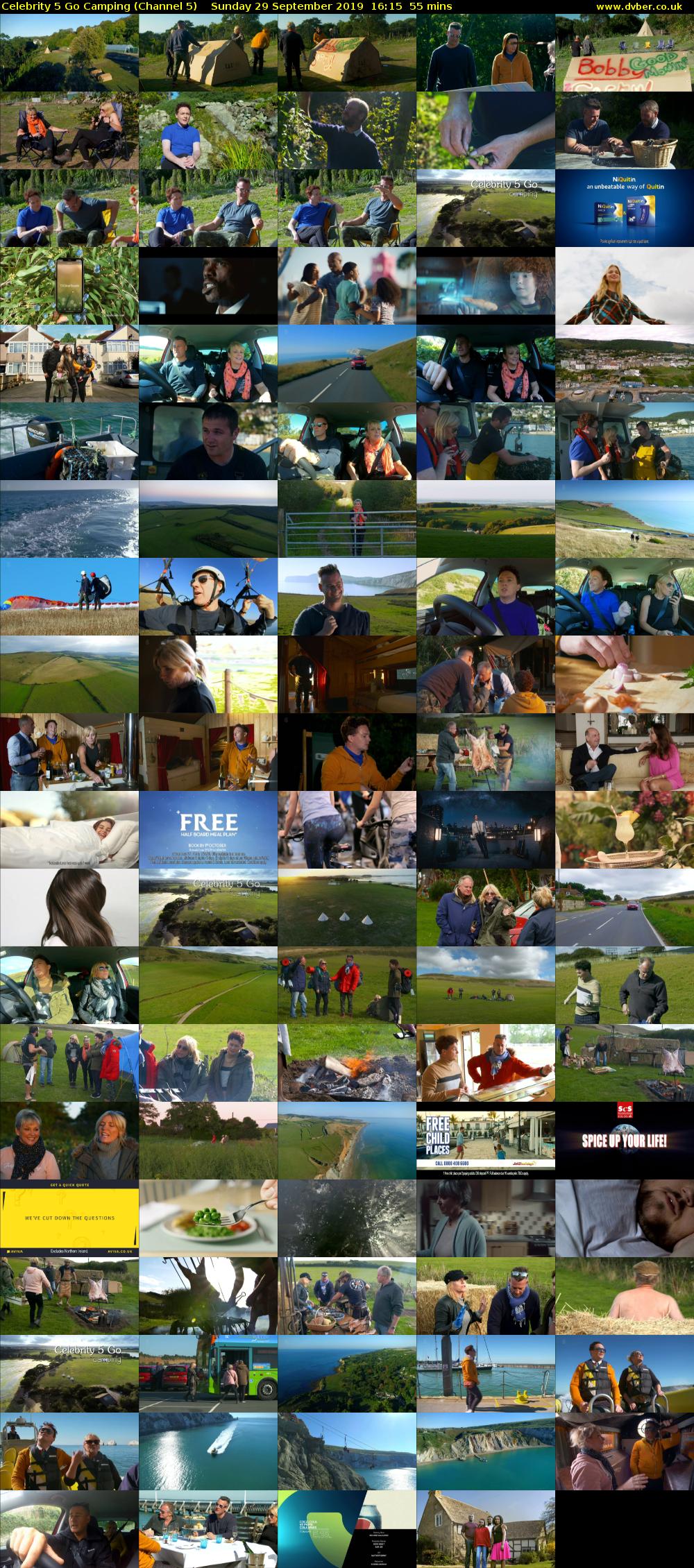 Celebrity 5 Go Camping (Channel 5) Sunday 29 September 2019 16:15 - 17:10