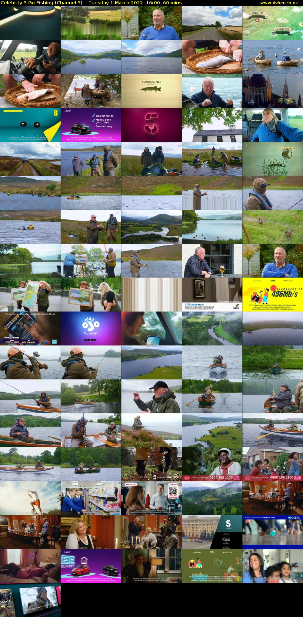 Celebrity 5 Go Fishing (Channel 5) Tuesday 1 March 2022 16:00 - 17:00