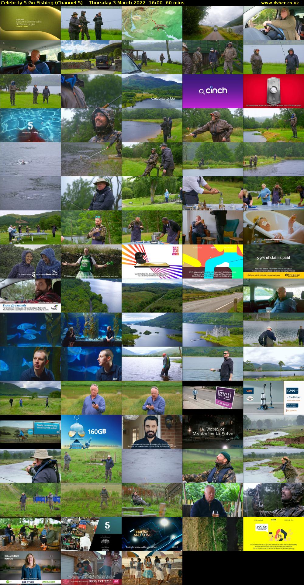 Celebrity 5 Go Fishing (Channel 5) Thursday 3 March 2022 16:00 - 17:00
