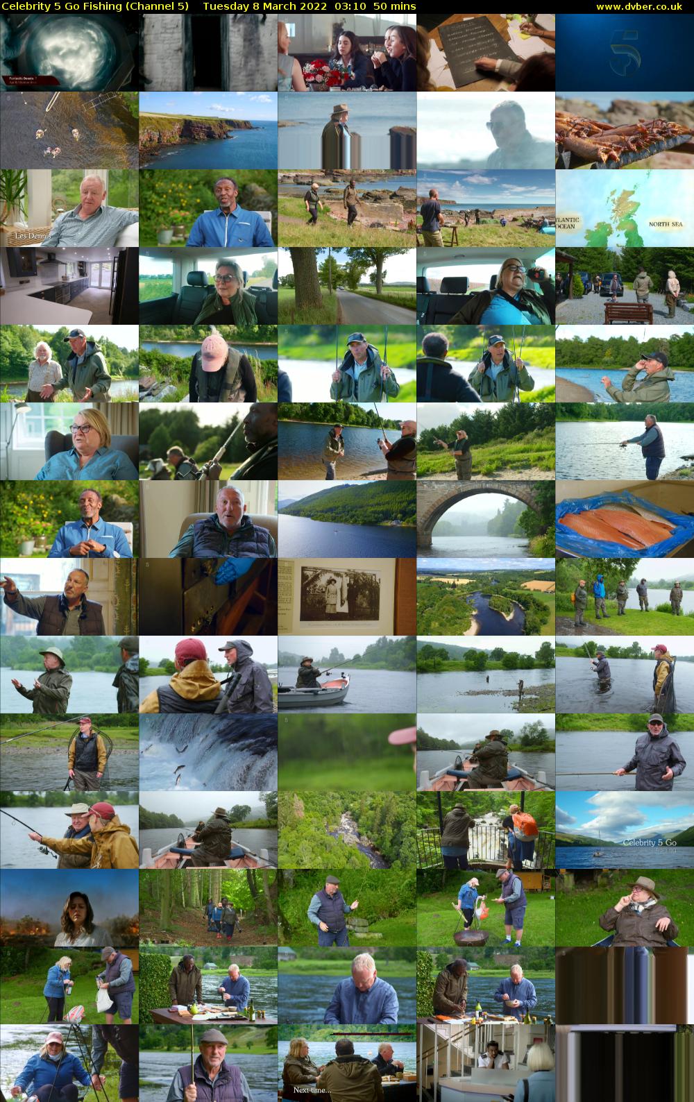 Celebrity 5 Go Fishing (Channel 5) Tuesday 8 March 2022 03:10 - 04:00