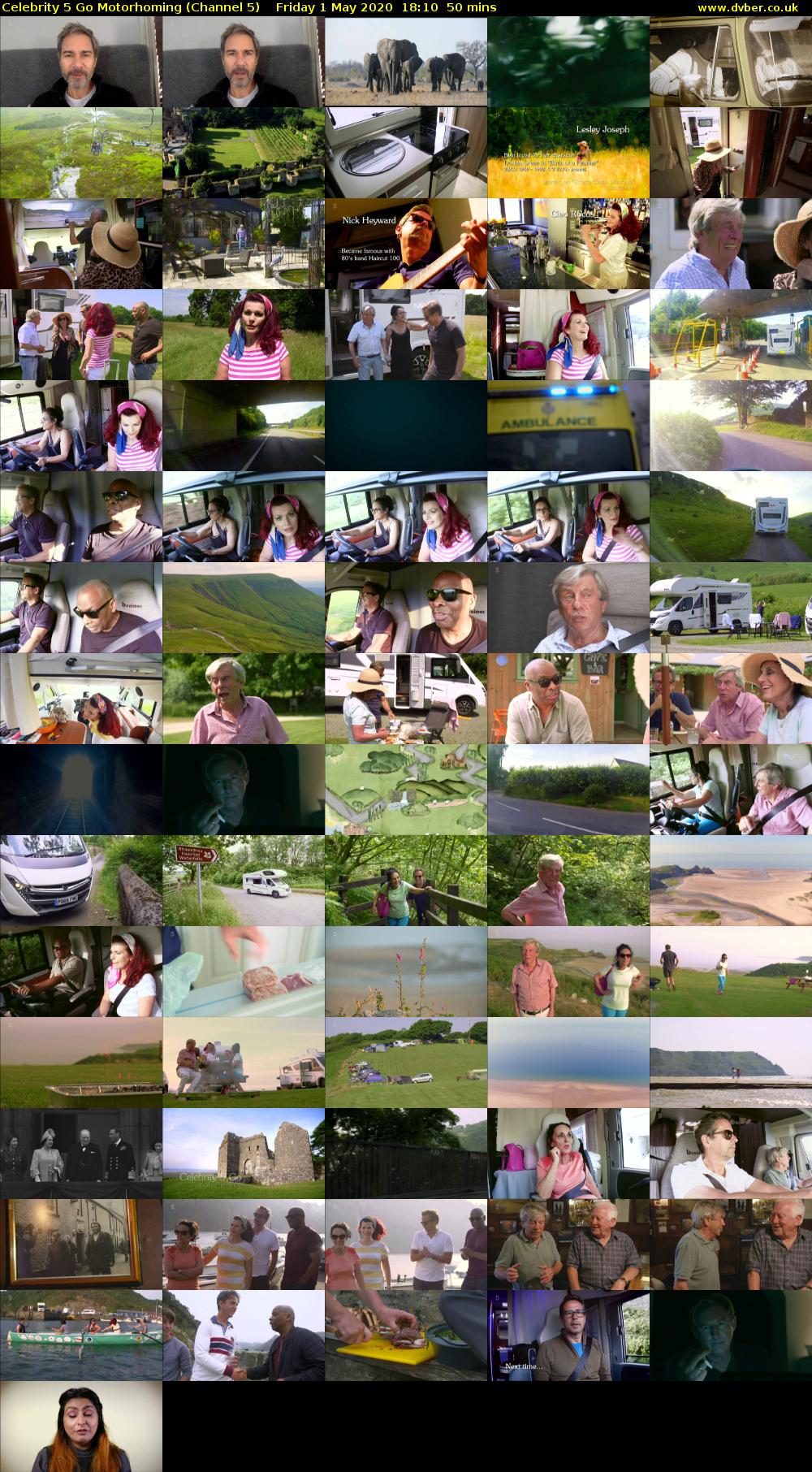 Celebrity 5 Go Motorhoming (Channel 5) Friday 1 May 2020 18:10 - 19:00