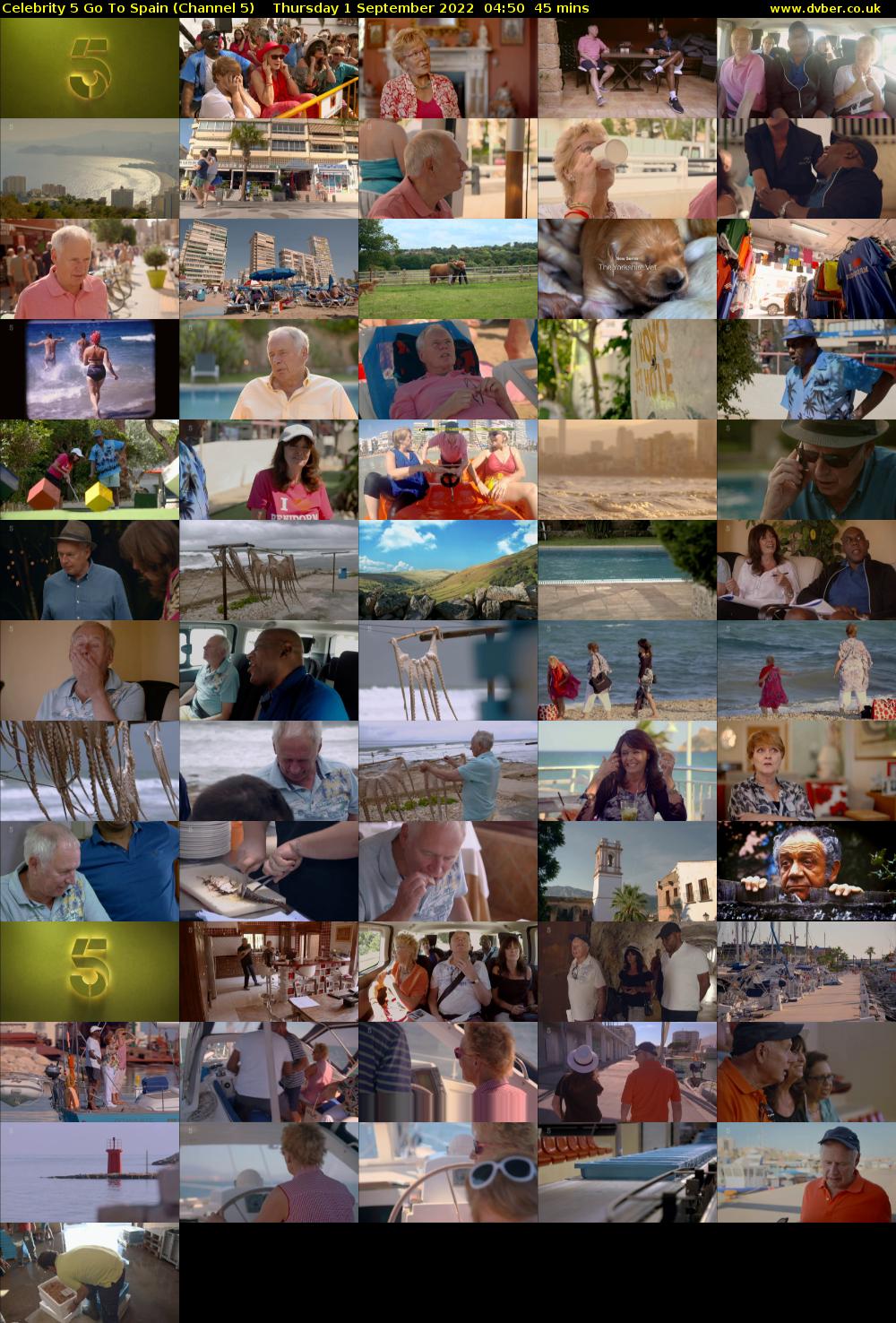 Celebrity 5 Go To Spain (Channel 5) Thursday 1 September 2022 04:50 - 05:35