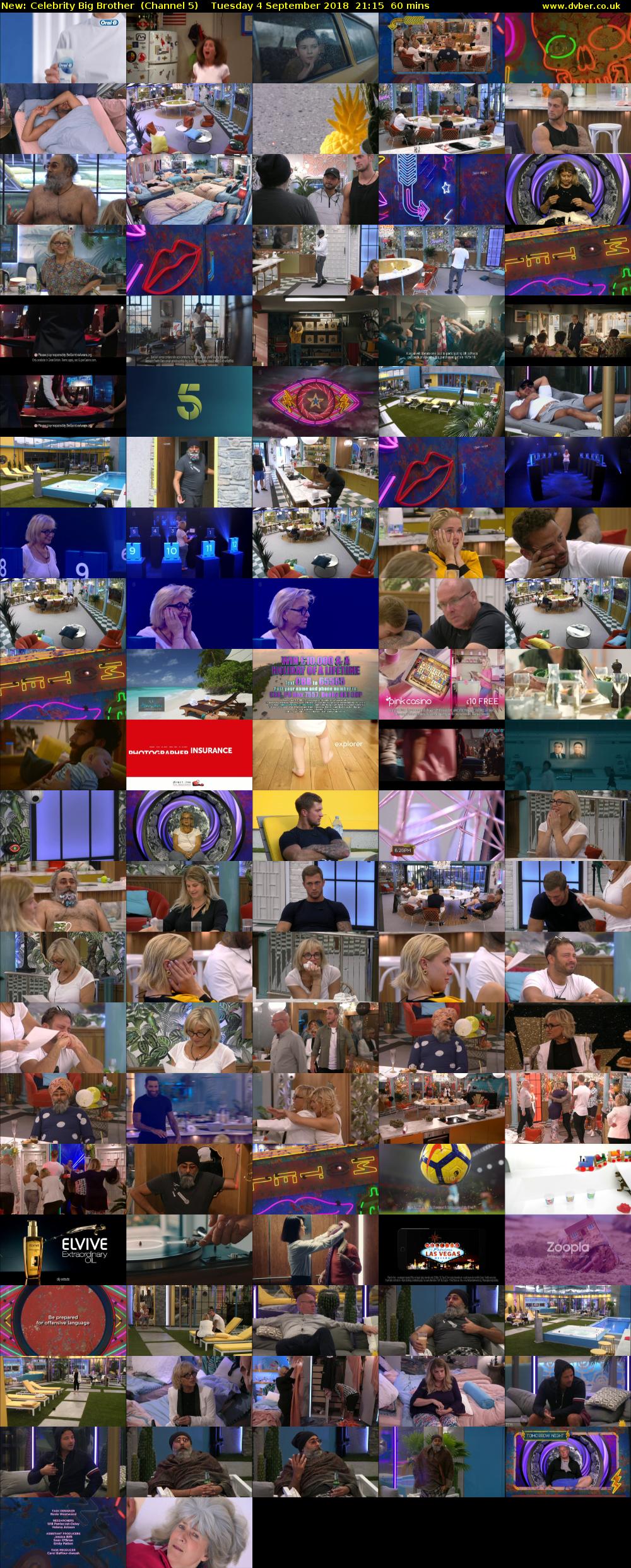 Celebrity Big Brother (Channel 5) Tuesday 4 September 2018 21:15 - 22:15