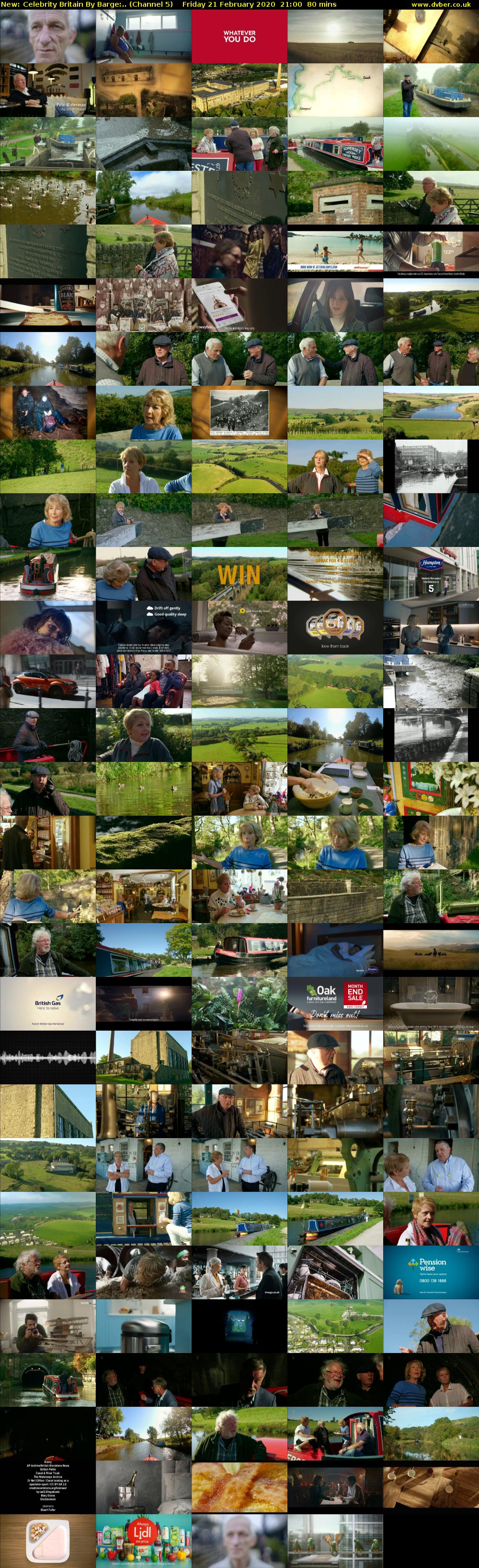 Celebrity Britain By Barge:.. (Channel 5) Friday 21 February 2020 21:00 - 22:20