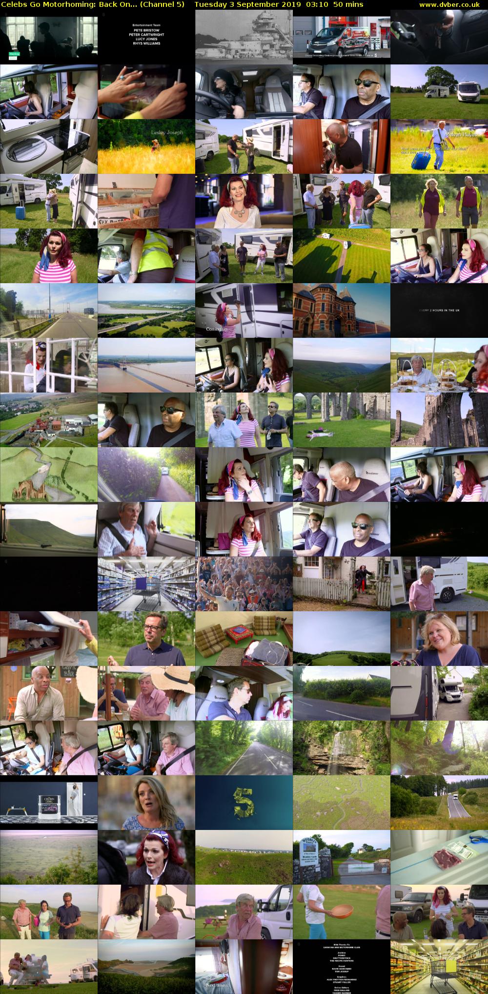 Celebs Go Motorhoming: Back On... (Channel 5) Tuesday 3 September 2019 03:10 - 04:00