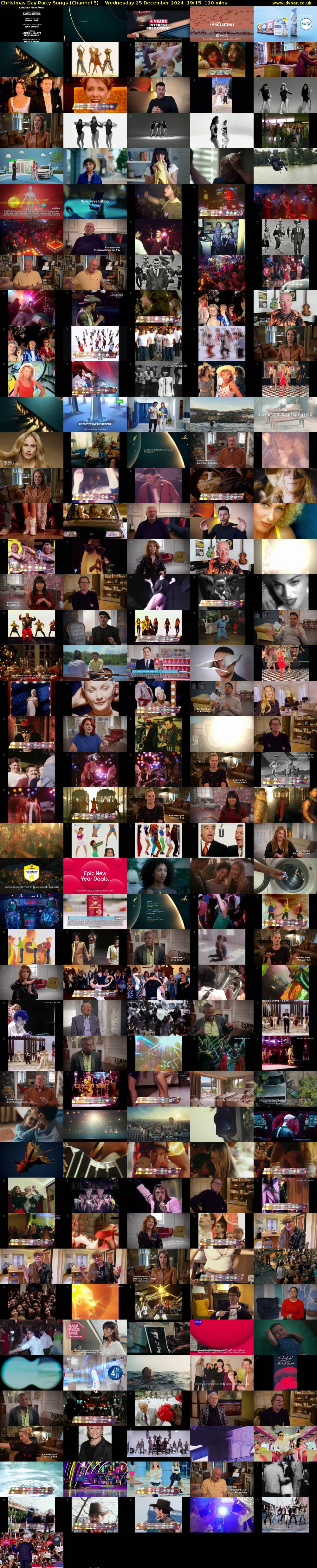 Christmas Day Party Songs (Channel 5) Wednesday 25 December 2024 19:15 - 21:15