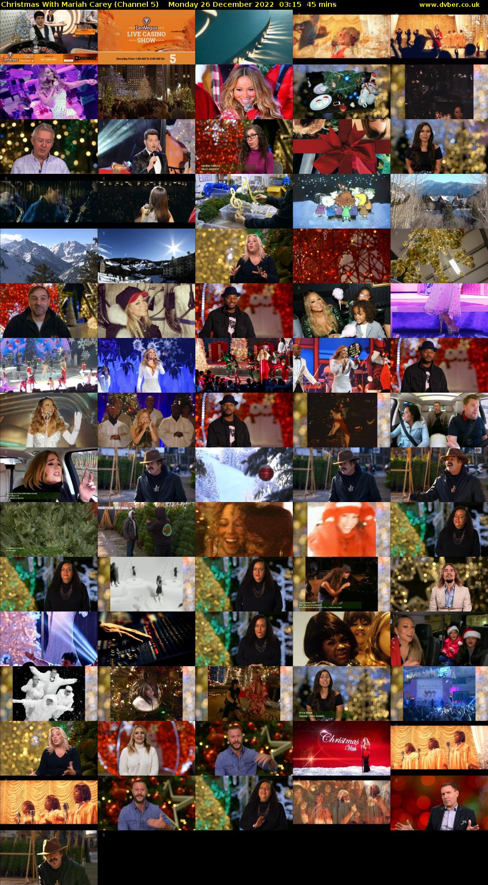 Christmas With Mariah Carey (Channel 5) Monday 26 December 2022 03:15 - 04:00