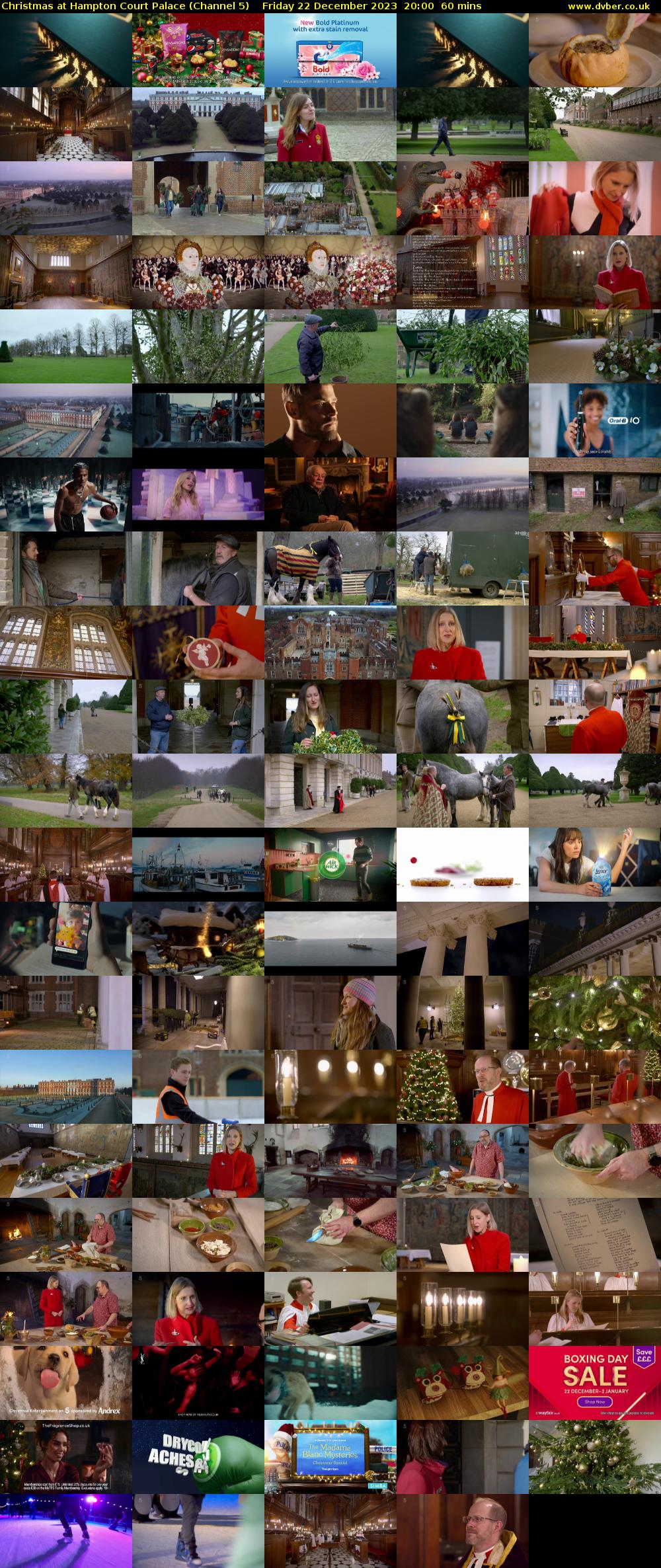Christmas at Hampton Court Palace (Channel 5) Friday 22 December 2023 20:00 - 21:00