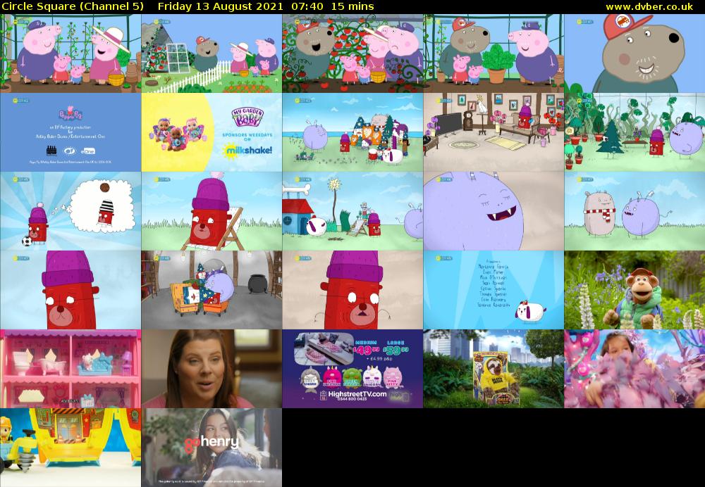 Circle Square (Channel 5) Friday 13 August 2021 07:40 - 07:55