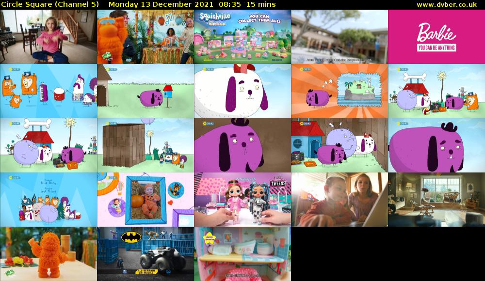 Circle Square (Channel 5) Monday 13 December 2021 08:35 - 08:50