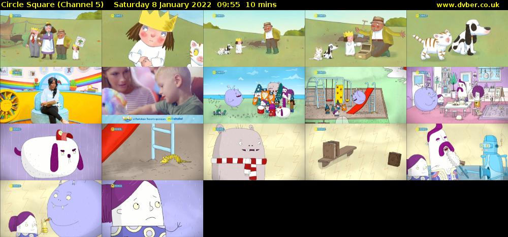 Circle Square (Channel 5) Saturday 8 January 2022 09:55 - 10:05