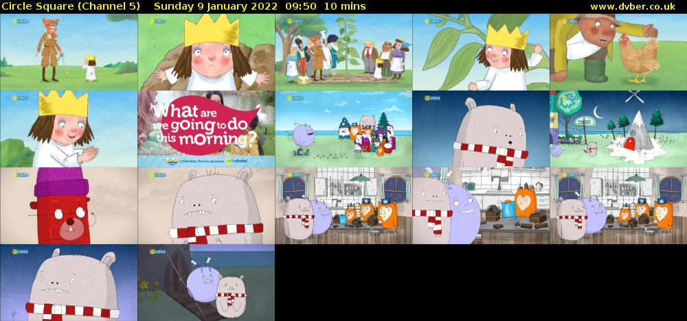 Circle Square (Channel 5) Sunday 9 January 2022 09:50 - 10:00