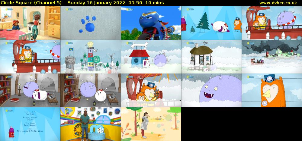 Circle Square (Channel 5) Sunday 16 January 2022 09:50 - 10:00