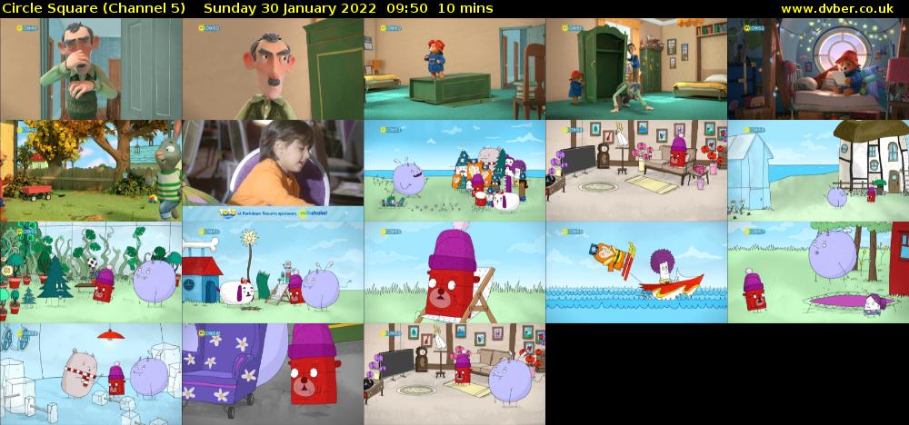 Circle Square (Channel 5) Sunday 30 January 2022 09:50 - 10:00