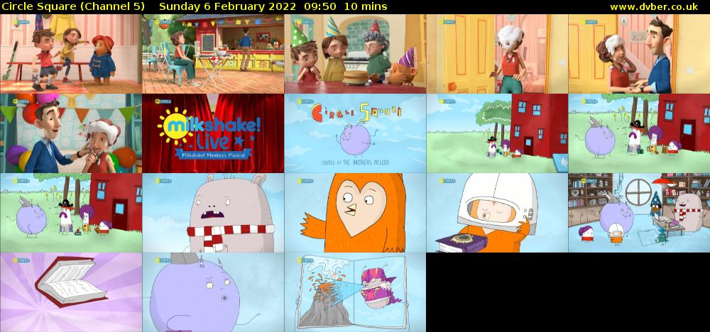 Circle Square (Channel 5) Sunday 6 February 2022 09:50 - 10:00
