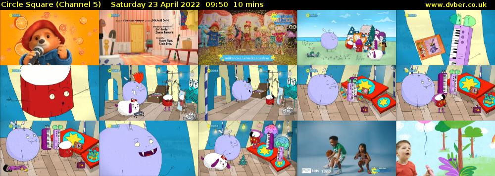 Circle Square (Channel 5) Saturday 23 April 2022 09:50 - 10:00