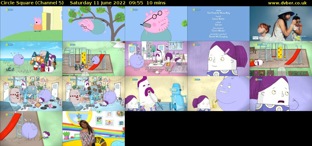 Circle Square (Channel 5) Saturday 11 June 2022 09:55 - 10:05