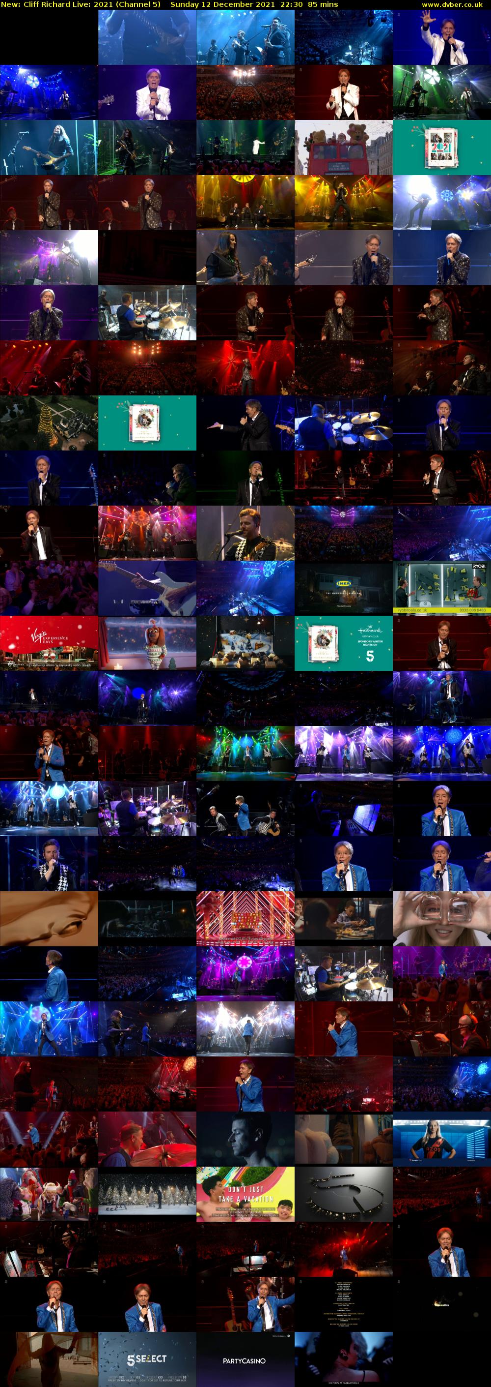 Cliff Richard Live: 2021 (Channel 5) Sunday 12 December 2021 22:30 - 23:55