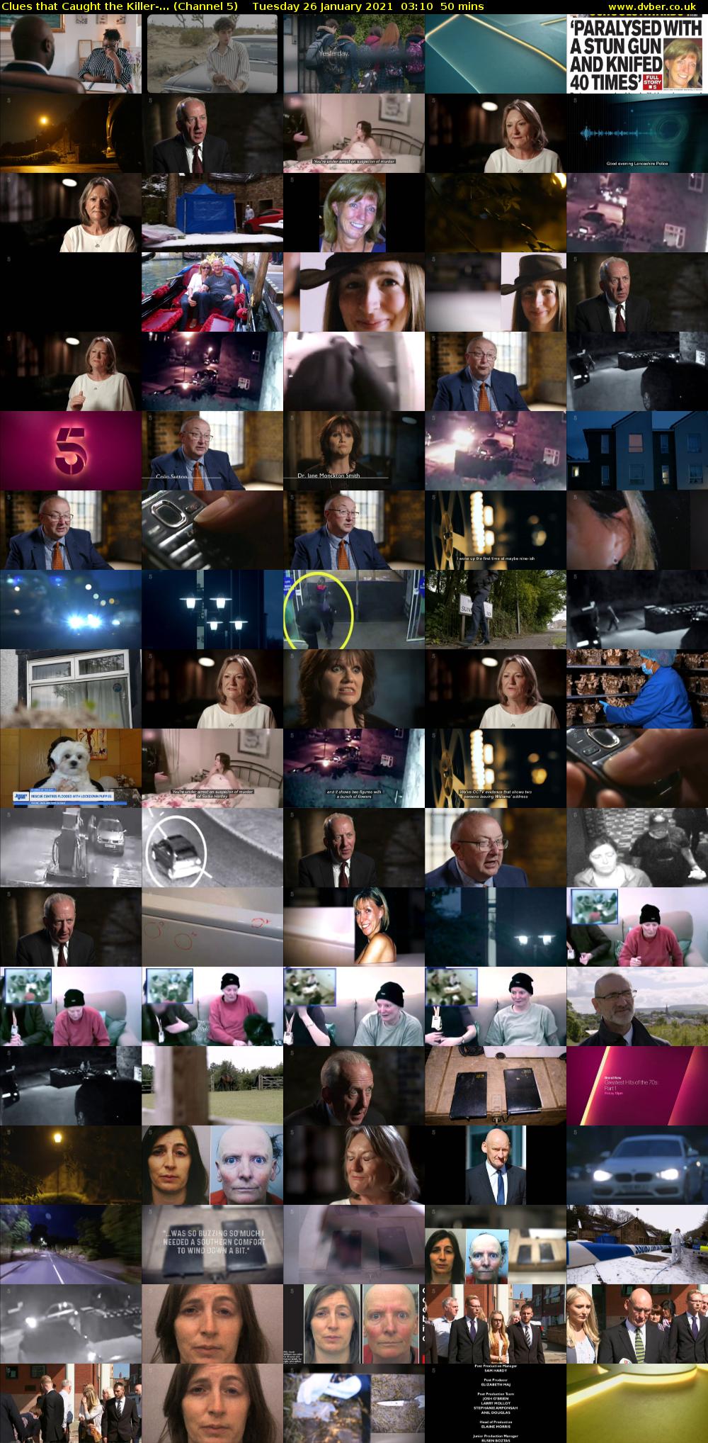 Clues that Caught the Killer-... (Channel 5) Tuesday 26 January 2021 03:10 - 04:00