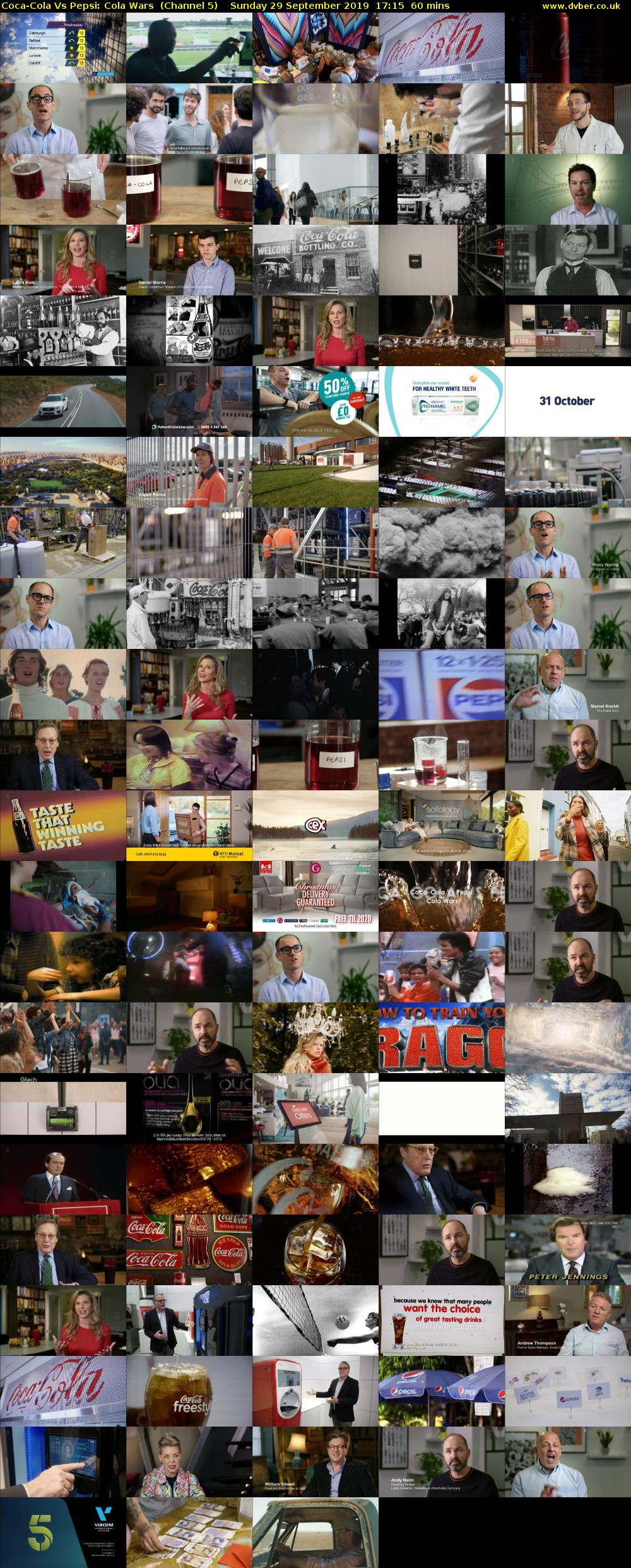 Coca-Cola Vs Pepsi: Cola Wars  (Channel 5) Sunday 29 September 2019 17:15 - 18:15