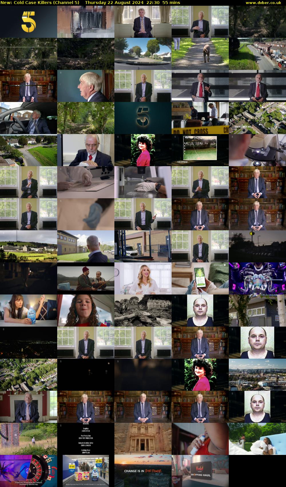 Cold Case Killers (Channel 5) Thursday 22 August 2024 22:30 - 23:25