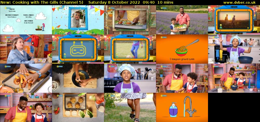 Cooking with The Gills (Channel 5) Saturday 8 October 2022 09:40 - 09:50