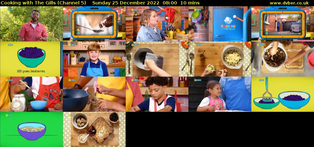 Cooking with The Gills (Channel 5) Sunday 25 December 2022 08:00 - 08:10
