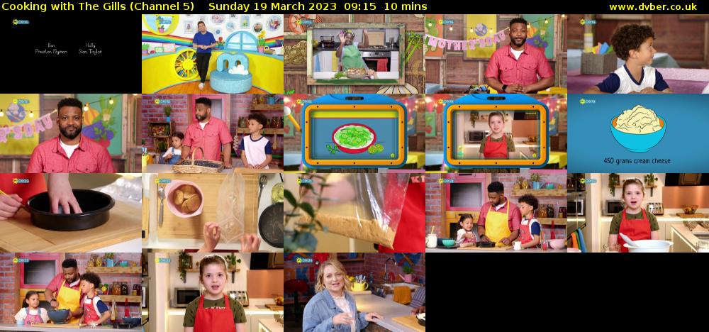 Cooking with The Gills (Channel 5) Sunday 19 March 2023 09:15 - 09:25
