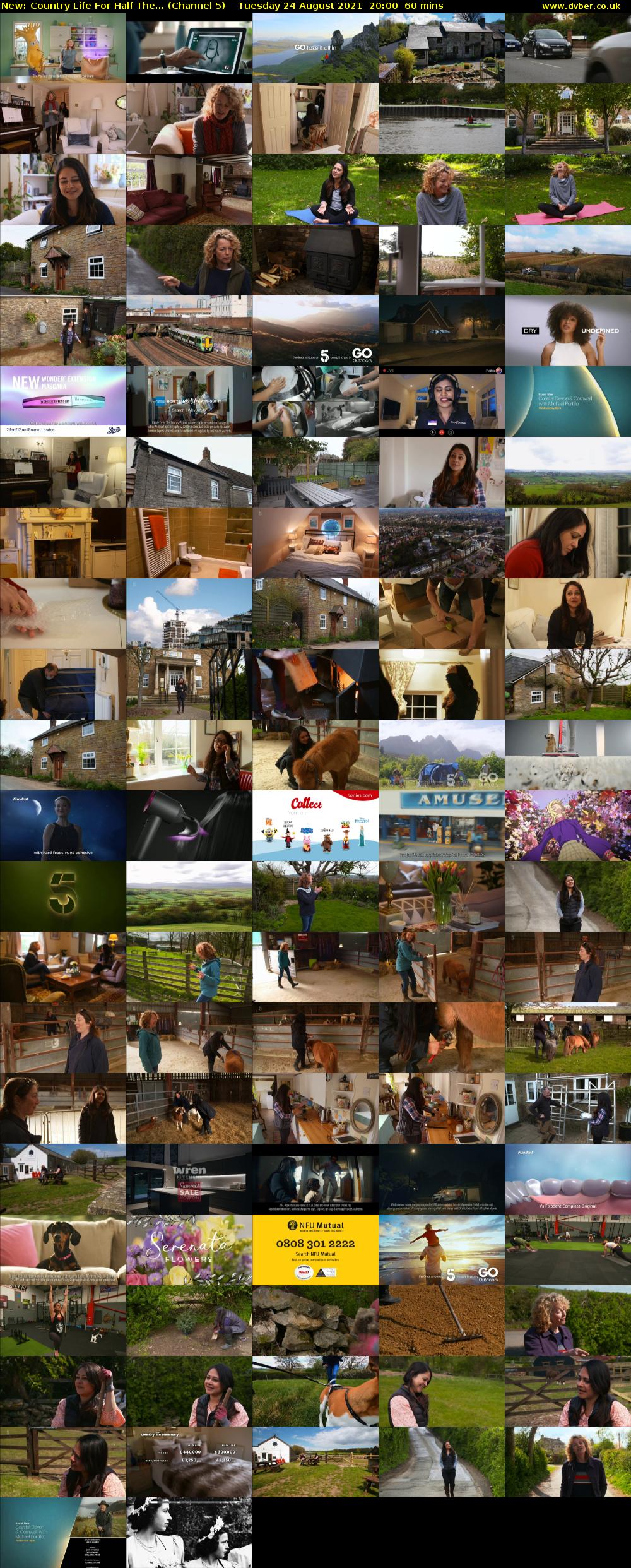 Country Life For Half The... (Channel 5) Tuesday 24 August 2021 20:00 - 21:00