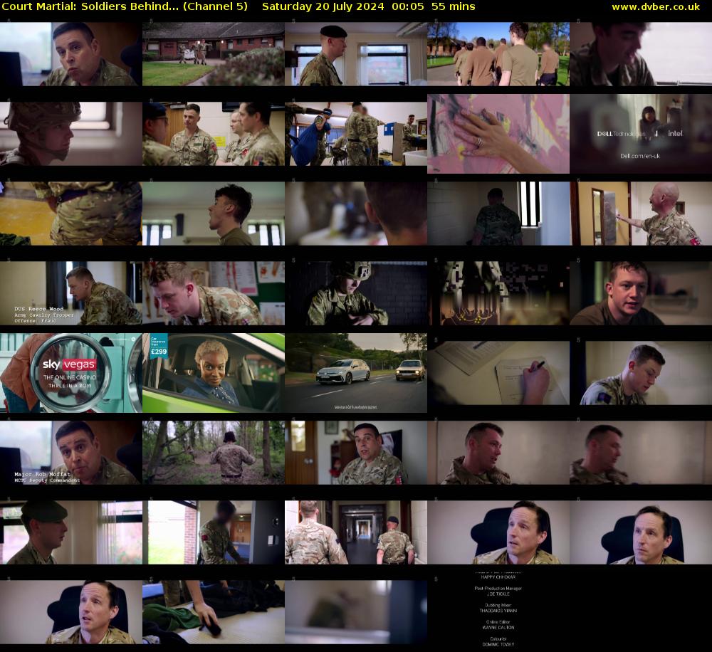Court Martial: Soldiers Behind... (Channel 5) Saturday 20 July 2024 00:05 - 01:00
