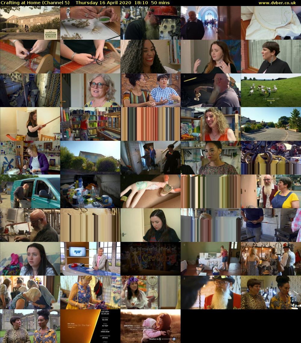 Crafting at Home (Channel 5) Thursday 16 April 2020 18:10 - 19:00